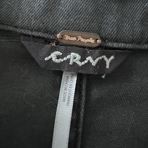 NWT Free People CRVY Lennox Shortsuit Romper Dark Gray Denim, Zip-Up, Size 8 - Picture 11 of 14